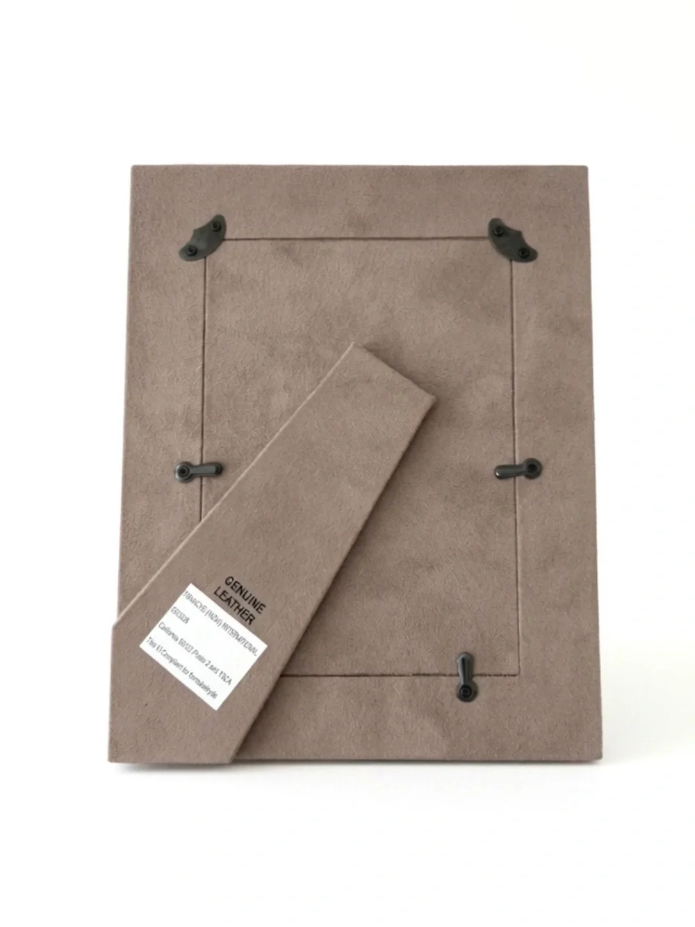 Brooks Brothers Genuine Leather 5x7 Photo Frame Cream Suede Picture Frame NWT
